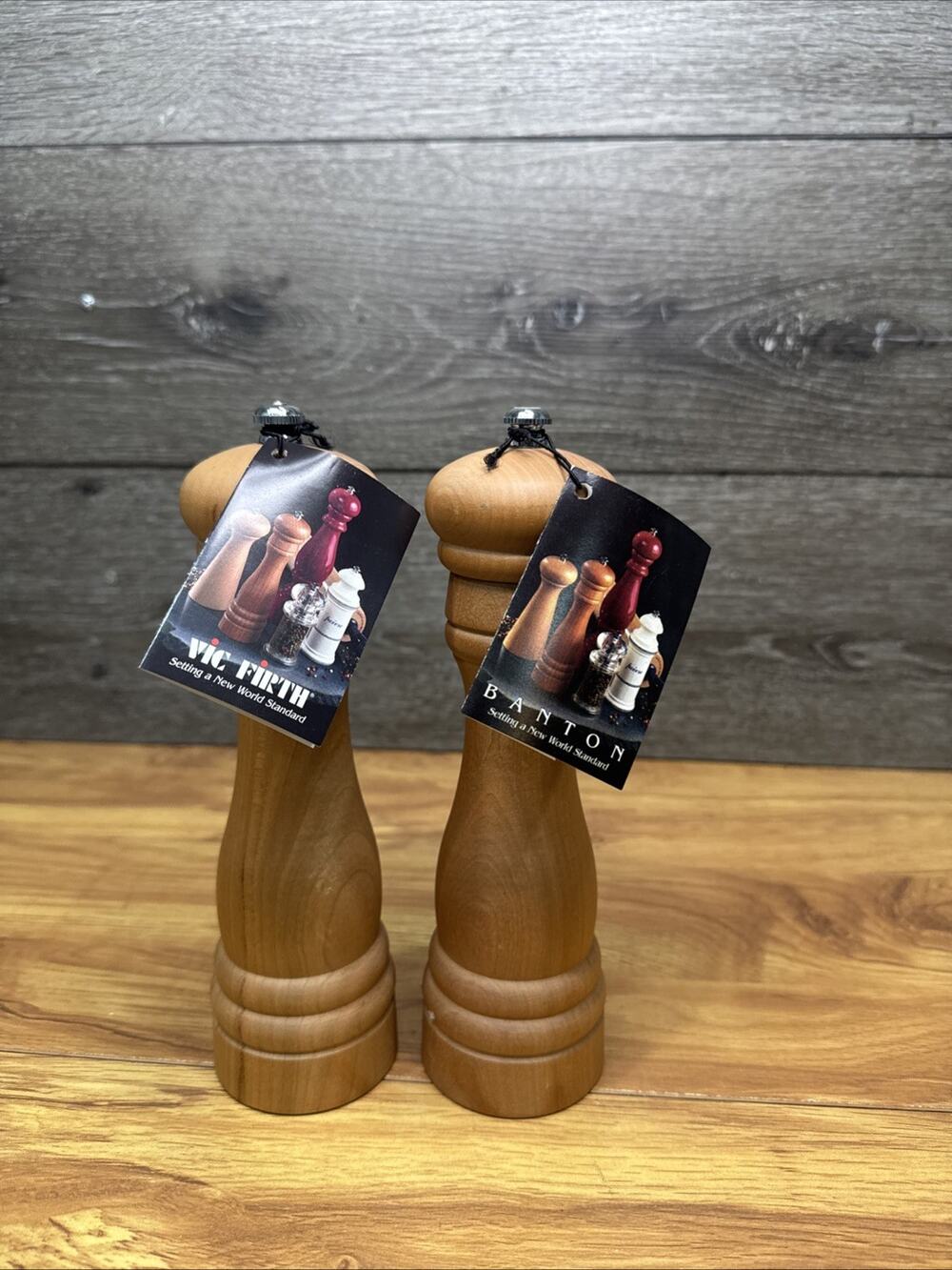 Banton by Vic Firth Salt & Pepper Mills 9” Wood Grinder - Made in USA